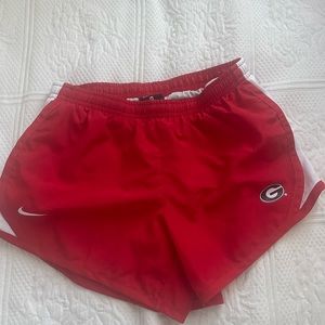 Nike Drifit Girls Medium UGA Georgia shorts. Great for cheer, running. Lined EUC